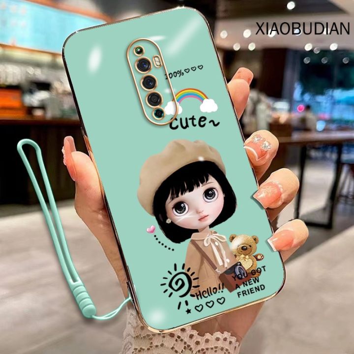 Casing For OPPO Reno 2F reno2 F reno 2 reno Phone Case Ultra Thin Electroplated Rainbow Beret Girl Soft Shell Silicone Shockproof Protective Cover Smooth Cover New