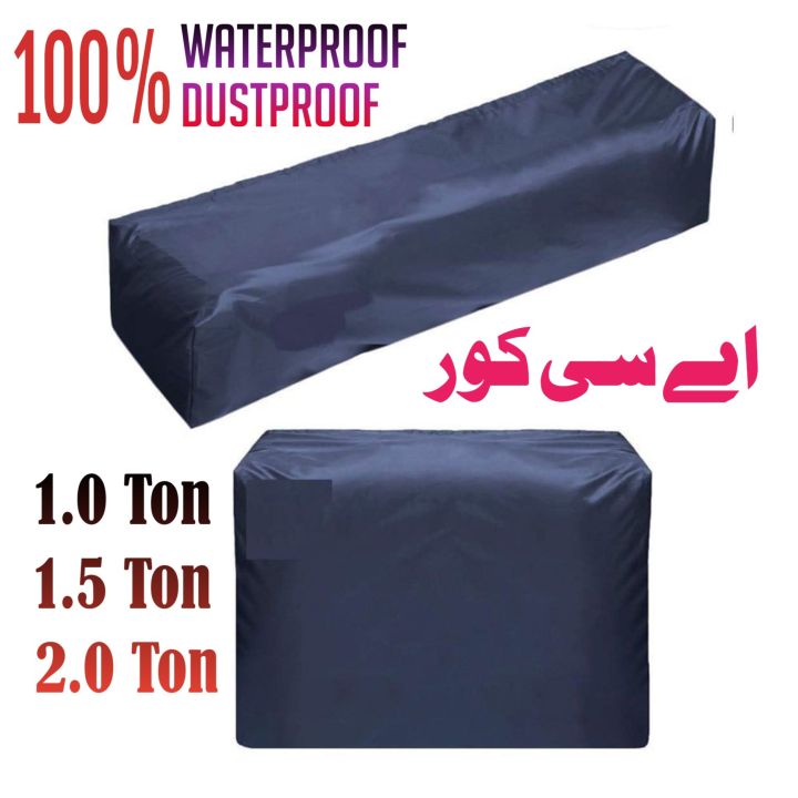 Air Conditioner Cover - 100% Waterproof- Rust Protection - Dust Protection - AC Cover - 1 Tonne/ 1.5 Tonne - 2 Pieces for Indoor and Outdoor Unit