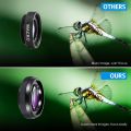 Phone Camera Lens, 0.6X Super Wide Angle Lens, 4K HD Super 15X Macro Lens,  Fish Eye Lens  180* 2 in 1, 2Clip-On Cell Phone Lens Attachment Kit for iPhone, Samsung, PC, Other Smartphones.. 