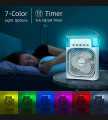 WOE   Mini Air Cooler Fan - Desk Air Cooler Nightstand Air conditioner - Mini evaporative Cooler LED light fan. 