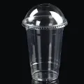 ( pack of 10 ) Disposable plastic Juice glass 480 ml with cap and straw stylish juice glass. 