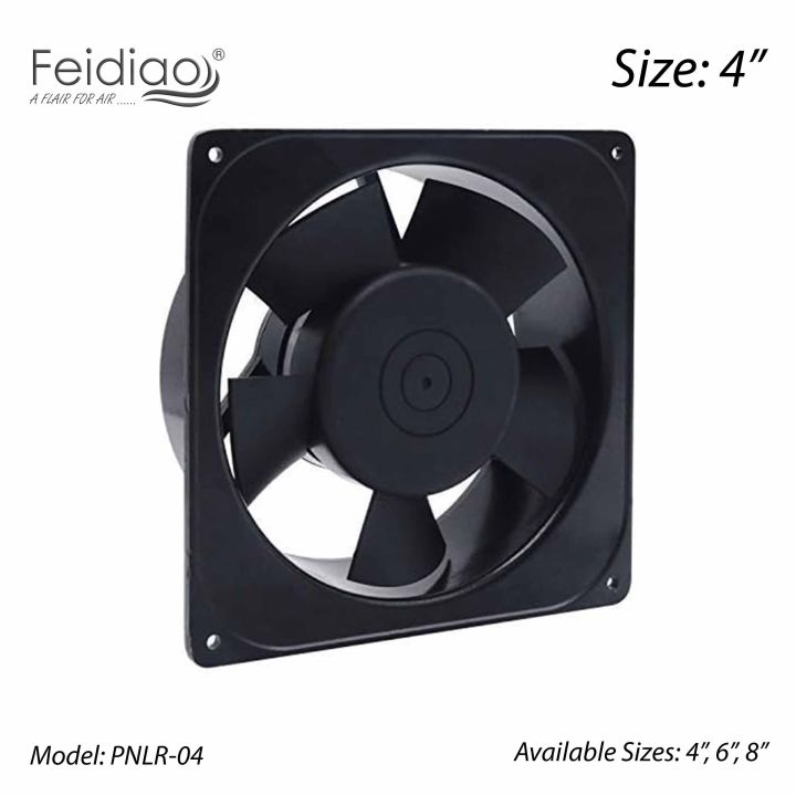 FEIDIAO 220V 4 inch Axial Panel Fan/Cooling Fan (Round Back) - Imported - Exhaust Fan for Kitchen Hoods / Machines / Server Racks / Commercial / Residential Use