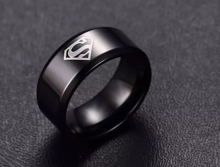 Superman Black Logo Ring For Men And Boys