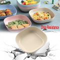 10pcs Square Lightweight Wheat Straw Plates, Deep Dinner Dishes, Camping Dinnerware for Serving pasta fruit. 