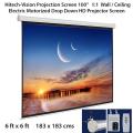 Hitech-Vision Electric Projector Screen - Matt White - 100",  1:1 (6ft x 6ft). 