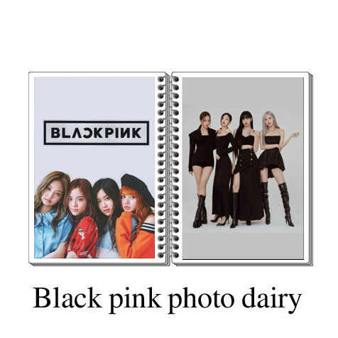 Black pink customized photo diary in 4x6 inches with 20 Pages with your own photos l Black pink diary