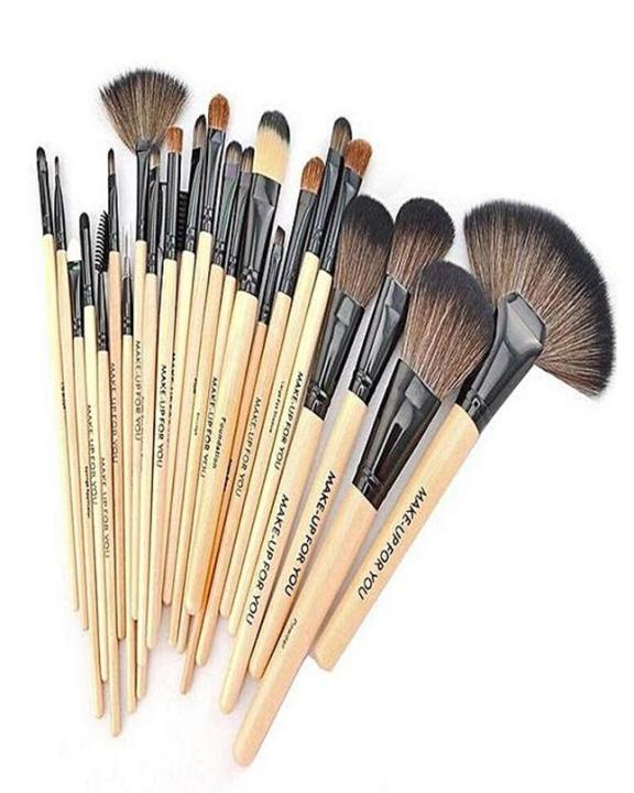 24pcs%20Makeup%20Brush%20Set,%2024%20Professional%20Makeup%20Brushes%20Kit%20Wooden%20Handle%20With%20Leather%20Pouch%20(Black)%20-%20Image%203