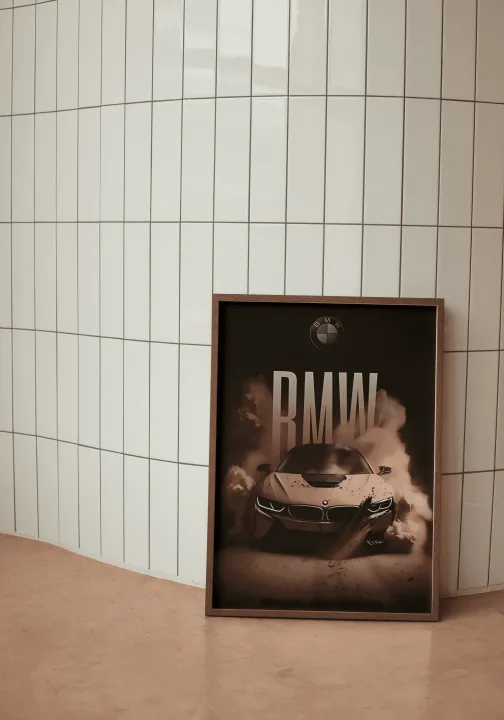 BMW%20i8%20Supercar%20Poster%20-%20A4%20Size%20with%20Wooden%20Frame%20&%20Plexiglass%20-%20Free%20Shipping!%20-%20Image%203