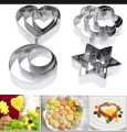 Cutter - Cookie Cutter - Cookie Pastry & Fruit Cutters Stainless Steel Silver 12 Pieces (Heart Star Circle Flower Shape ). 