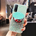 For VIVO Y20 Shiny Ring Case Glitter Soft Transparent Makeup Mirror Cases for VIVO Y20 Back Cover Stars Moon Girls. 