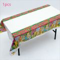 JUNGLE THEME TABLE COVER ( 108 CM X 180 CM ). 