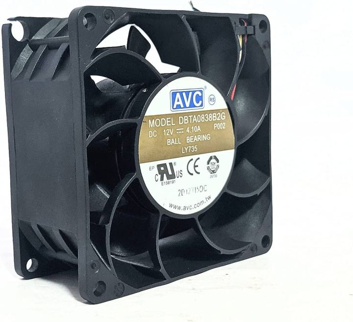 AVC%2012V%204.50A%208CM%2080mm%20Ultra%20High%20Speed%20Cooling%20Fan%2080x80x38mm%20-%208100RPM%20-%20Image%203