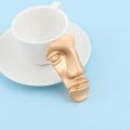 【HOT】 1PC Stylish And Aloof Style With A Captivating Head Portrait, A Golden Half Face Mask, And A Brooch. 