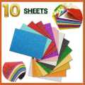 A4-10 Sheet Glitter Sheets (A4 Size) Art & Craft Glitter Sheet Paper(Colour Sheet) for Craft,Multicolor (dsr adhesive). 