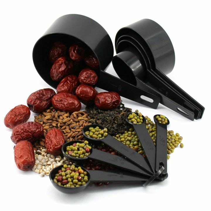 10PCS/Set - Kitchen Scales Measuring Cup And Spoon Coffee Sugar Scoop Measuring Cup Cooking Tool Baking Accessories-Black | SJR Collections