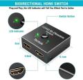 Techole HDMI Switch 4K HDMI Splitter- Updated Bi-Directional HDMI Switcher 1 in 2 Out or 2 in 1, HDMI Switch Splitter Supports 4K 3D HD 1080P for Xbox PS4 Fire Stick Roku HDTV(HDMI Cable NOT Include). 