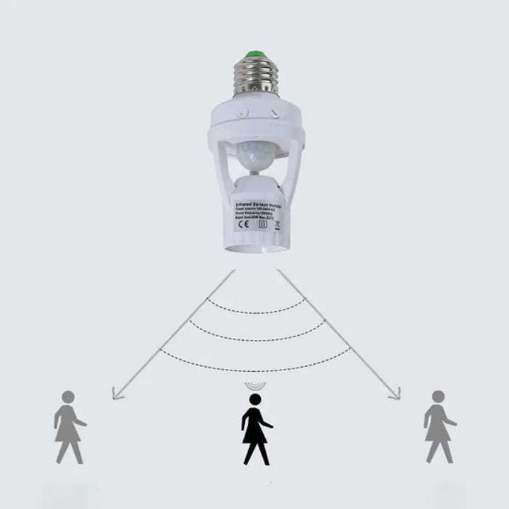 "360%C2%B0%20Smart%20PIR%20Motion%20Sensor%20Bulb%20Holder%20%7C%20Automatic%20E27%20Light%20Socket%20Adapter%20with%20Adjustable%20Timer%20&%20Lux%20Control%20%7C%20Energy%20Saving%20Lamp%20Base%20for%20Home%20&%20Office"%20-%20Image%204