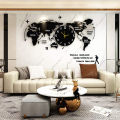 ZF World Map Decorative Wooden Wall Clock Modern Design Living Room Decoration Wall Watch Wall Ghar ka Decors. 
