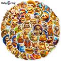 Diy Craft Sticker 50pcs Cute Cartoon Sloth Stickers Waterproof Vinyl Decals for Water Bottles Laptops Skateboards Diverse Animal Patterns Diy Art Decorative Graffiti Stickers Ideal for Scrapbooking. 