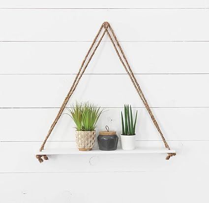Wood Land Furniture NATURAL - DIY Tough Rope Hanging Shelf White
