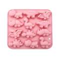 Cute Dinosaurs Silicone Chocolate And Fondant Mold 12 Cavity. 