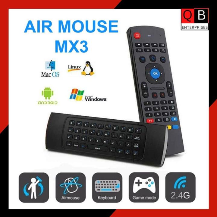 Air Mouse MX3 For Android and Smart TV - Remote Control for Smart TV - Remote Control for Android Box - Air Mouse - Wireless Keyboard - By QB