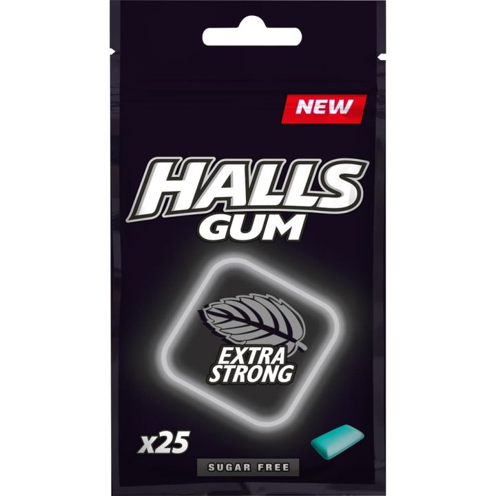 Halls Gum Extra Strong Bags 25pcs 36.5G