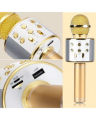 WIRELESS GOLD MIC WITH SPEAKER – BLUETOOTH KARAOKE RADIO MICROPHONE – WS-858. 