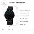 Vocoal Men's Watch Men's Mesh Strap Watch Simple Fashion Big Dial Men's Quartz Watches Trendy High-quality Quartz Watch for Students and Business Men to Wear. 