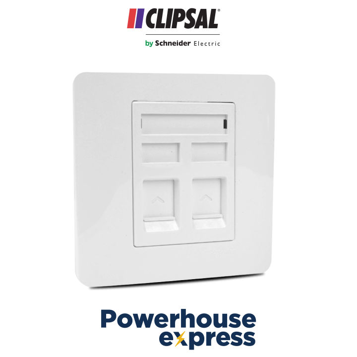 Clipsal%202%20Gang%20Telephone%20Outlet,%20Clipsal%20by%20Schneider%20Telephone%20Socket%20Outlet,%20White%20Telephone%20Socket%20Wall%20Plate,%20Clipsal%20Zencelo%202%20Gang%20Telephone%20Wall%20Outlet,%20Clipsal%20Telephone%20Wall%20Station%20Socket%20Outlet%20Panel%20Face%20Plate%20E8432RJ64%20WE%20-%20Image%202