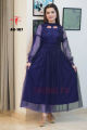 Star Garnet Fine Net Fancy Maxi For Girls/Ladies Ax-107 - Stay Elegant With A Garnet Maroon Maxi. 