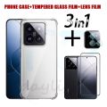 3 in 1 Xiaomi 14 Shockproof Phone Case For Redmi 13C A3 Tempered Glass Film Redmi Note 13 Lens Film Note 13 Pro. 
