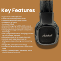 Marshall Major IV Wireless Bluetooth Headphones - 80H Battery Life, Foldable Design, Over-Ear, Classic Style. 