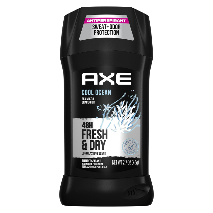 Axe Cool Ocean Long Lasting Men's Antiperspirant Deodorant Stick, Sea Mist and Grapefruit 76g