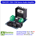 TDA7297 15W+15W Stereo Power Audio Amplifier Board 6v-18v Amplifer Module by Electrica. 