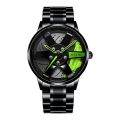 Fashion Fully Automatic Movement Watch Men's Vacuum Plated Wheel Style Non Mechanical Watch (does not rotate). 