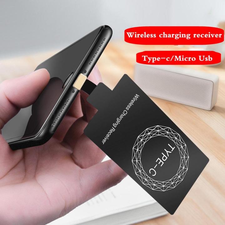 【NEW】 Lightweight Qi Wireless Charging Receiver For Huawei Xiaomi Samsung Universal Micro USB Type C Fast Wireless Charger Adapter