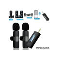 K35 Wireless Microphone Dual Lavalier Set – Noise Reduction, Plug & Play, Long Battery Life (Compatible with Smartphones, Cameras & Laptops). 
