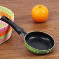 1 Piece Non stick frying pan metallic bottom or underside isolated on white background, -18.5cm. 