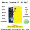 TECNO CAMON 20 / 20 PRO full Back 360 Protection skin wrap / protection sheet with camera and 4 sides protection top quality. 