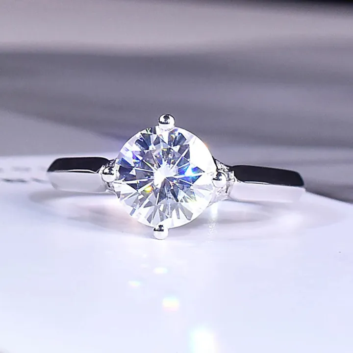 Elegant%20Beautiful%20Trendy%20Zircon%20Six%20Claws%20Platinum%20Plated%20Copper%20Ring%20For%20Girls%20-%20Image%202