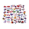 50Pcs National Flags Stickers Diy Scrapbook Suitcase Laptop Country Map Sticker. 