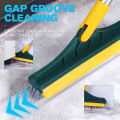 2 in 1 Floor Scrub Brush, V-Shaped Floor Scrub Brush with Long Handle, Bathroom Shower Cleaning Brush Magic Broom Brush 120°Rotating Removable Brush Head for Bathroom, Tiles, Removable Wiper for rooms and windows. 