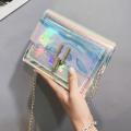 Women Laser Holographic Shoulder Bag Messenger PVC Chain Crossbody Handbags. 