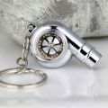 Real Whistle Sound Turbo Keychain Spinning Turbine Key Chain Ring Keyring. 