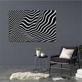 Black & White Abstract Psychedelic Pattern (Single Panel) | Abstract Wall Art. 
