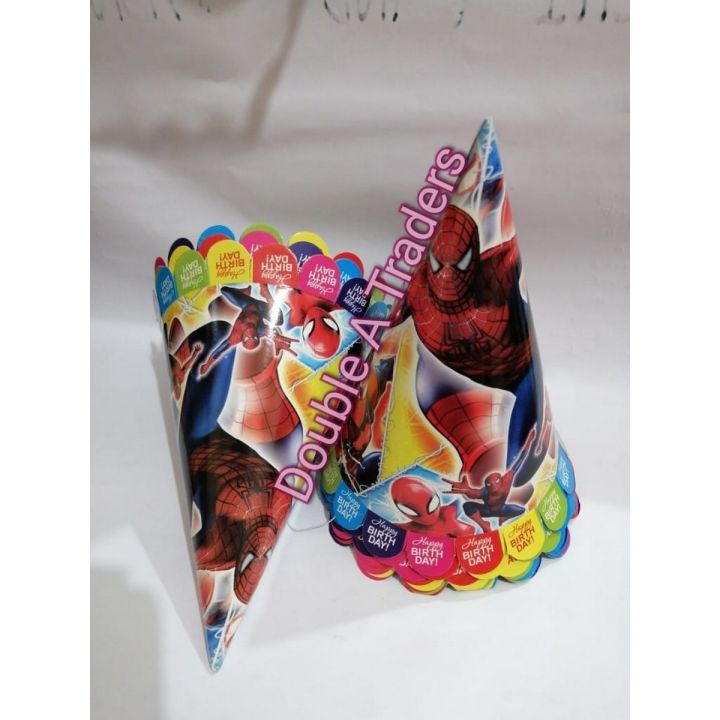 Kids Party Caps  Spiderman birthday cap  Spiderman caps  Pack of 6