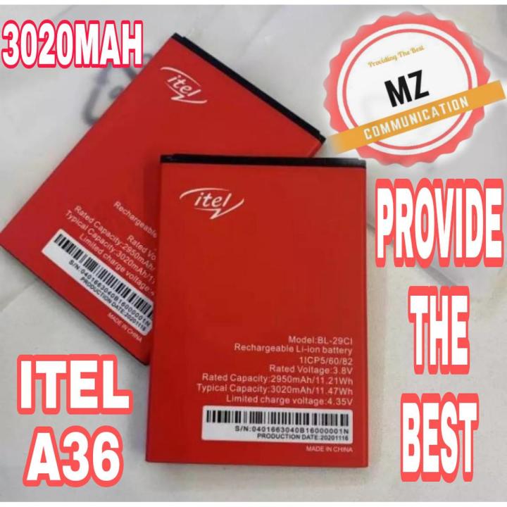 BL-29CI ORIGINAL BATTERY FOR ITEL A36, WITH 3020MAH CAPACITY, BRAND NEW BATTERY