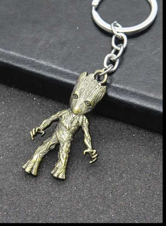 Disney Marvel Metal Groot Keychain Boy Girl Guardians of The Galaxy Groot Keychain Backpack Pendant Tree Cartoon Figure Toy Gift .  keychain for boys - keychain for kids - keychain for girls - keychain for bag