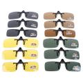 Clip-on Polarized Day Night Vision Flip-up Lens Driving Glasses Sunglasses. 
